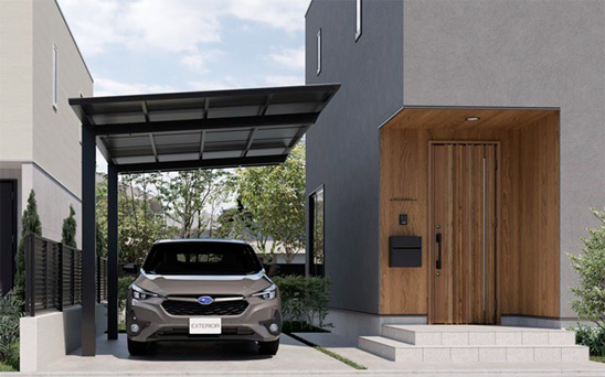 三協ｱﾙﾐ セルフィーカーポート【ﾌﾞﾗｯｸﾎﾟﾘｶ】